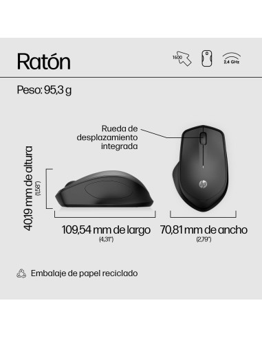 Ratón inalámbrico silencioso 280