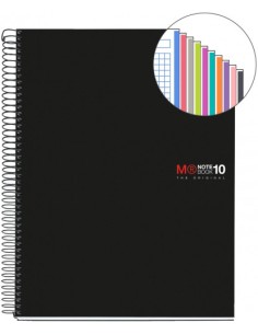 CUADERNO ESPIRAL NB-18 A5 200 HOJAS 5X5MM POLIPROPILENO NEGRO MIQUELRIUS 47044