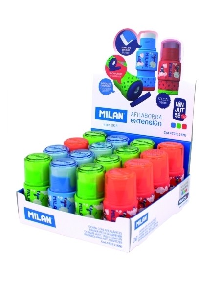 MILAN AFILABORRAS EXTENSION SERIE ESPECIAL NINJUTSU CAJA EXPOSITORA DE 16 C/SURTIDOS