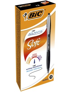 Atlantis Soft Negro Bolígrafo de punta retráctil con pulsador Medio 1 pieza(s) 9021332