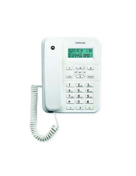 CT202 Teléfono analógico Identificador de llamadas Blanco