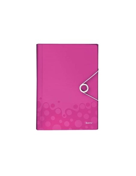 LEITZ CARPETA ACORDEÓN WOW PP 6 SEPARADORES A4 FUCSIA