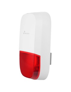 NVS-S7B sirena Sirena inalámbrica Exterior Rojo, Blanco