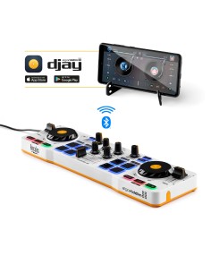 DJControl Control MIX Bluetooth Pour Smartphone et tablettes ( Andoid e 2 canales Negro, Blanco, Amarillo
