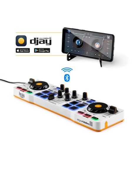 DJControl Control MIX Bluetooth Pour Smartphone et tablettes ( Andoid e 2 canales Negro, Blanco, Amarillo