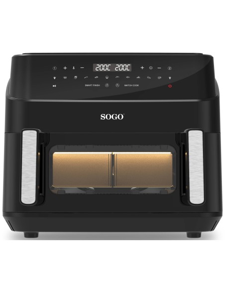 FRE-SS-10895 freidora Doble 10,5 L Independiente 2600 W Freidora de aire caliente Negro