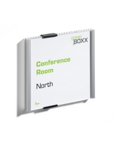 INFO SIGN Portacarteles 15 x 15cm Acrílico, Aluminio Plata