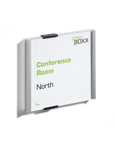 INFO SIGN Portacarteles 15 x 15cm Acrílico, Aluminio Plata