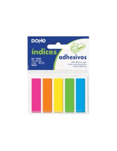 BLISTER 5 BLOCS DE 25 ÍNDICES EN 5 COLORES SURTIDOS NEON 12X45 DOHE 75020 Pack 30 Unidades
