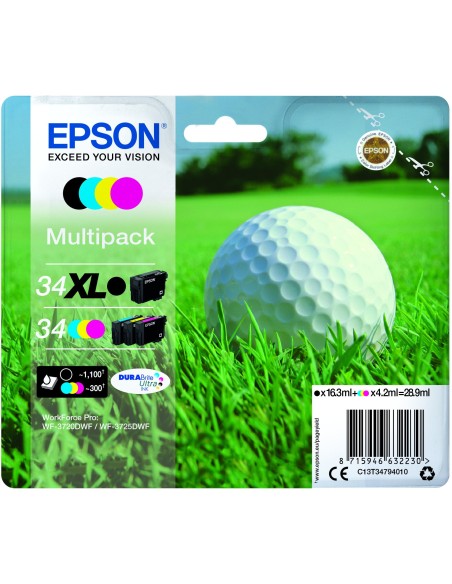 Golf ball C13T34794010 cartucho de tinta 1 pieza(s) Original Alto rendimiento (XL) Negro, Cian, Magenta, Amarillo