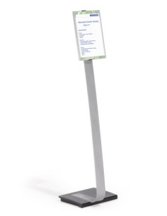 INFO SIGN Stand de información A4 Acrílico, Aluminio Plata