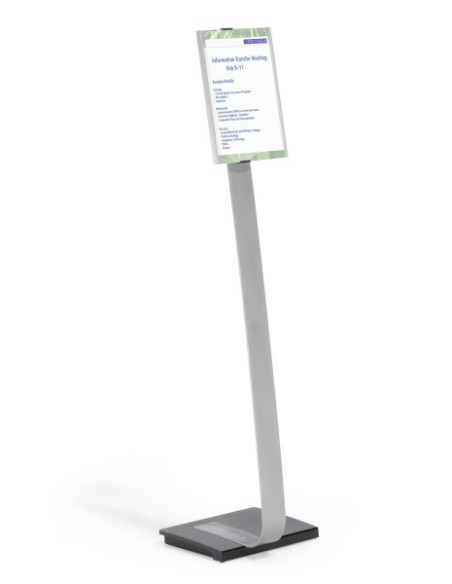 INFO SIGN Stand de información A4 Acrílico, Aluminio Plata