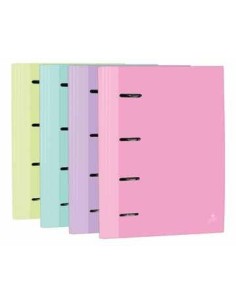 MARIOLA CARPETA ANILLAS MIXTAS 4X25MM C/GOMA FOLIO CARTÓN FORRADO SURTIDOS PASTEL