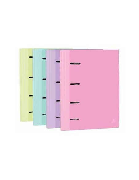 MARIOLA CARPETA ANILLAS MIXTAS 4X25MM C/GOMA FOLIO CARTÓN FORRADO SURTIDOS PASTEL