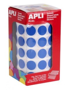 APLI GOMETS REDONDOS 15MM ROLLO AZUL -ROLLO 2832 UNIDADES-
