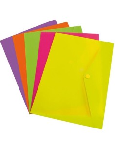 GRAFOPLÁS SOBRES PP OPACO CON CIERRE BROCHE FOLIO NARANJA FLUOR FLUORGRAF PACK -12U-