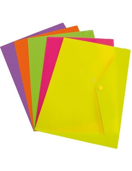 GRAFOPLÁS SOBRES PP OPACO CON CIERRE BROCHE FOLIO NARANJA FLUOR FLUORGRAF PACK -12U-