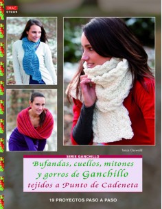 Bufandas cuellos mitones gorros de ganchillo tejidos con punto de canaleta