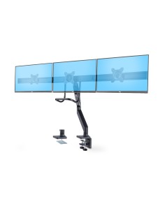 Soporte VESA de Sobremesa para Tres Monitores de 27 Pulgadas - 75x75/100x100 - Brazo de Soporte para 3 Monitores - Grommet o Mor