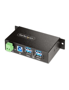 Hub USB Industrial de 4 Puertos Gestionado - Servicio Pesado - Caja de Metal - Protección ESD y Sobretensión - Montaje DIN, Pare