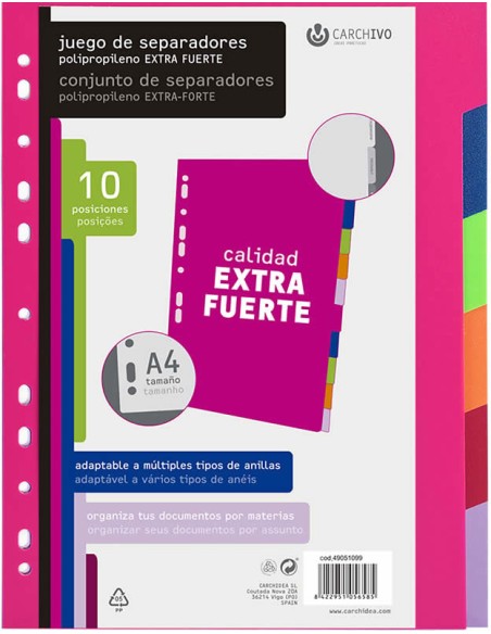 49051099 divisor Polipropileno (PP) Multicolor 1 pieza(s)