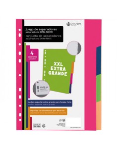 JUEGO SEPARADORES POLIPROPILENO PASTEL EXTRA FUERTE 6 POSICIONES CARCHIVO - Pack de 10 unidades - 49060699