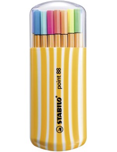 ESTUCHE 20 COLORES ZEBRUI 15 STANDAR5 NEON STABILO POINT