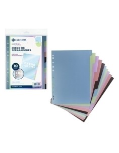 SEPARADORES CARCH.METAL EXTRA PP A4 6 ps - Pack de 10 unidades
