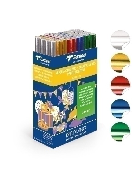 EXP. 50 ROLLOS PAPEL CELOFAN SADIPAL 0.5X2M STDO