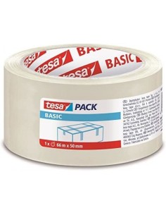 Pack 6 rollos cinta adhesiva para embalaje transparente pp 66mx50mm