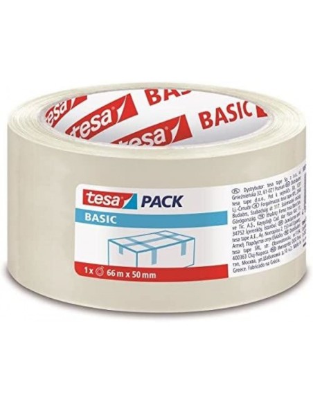 Pack 6 rollos cinta adhesiva para embalaje transparente pp 66mx50mm