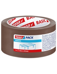 Pack 6 rollos cinta adhesiva para embalaje marron pp 66mx50mm