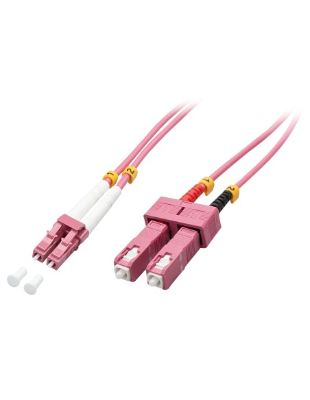 46362 cable de fibra optica 3 m LC SC OM4 Rosa