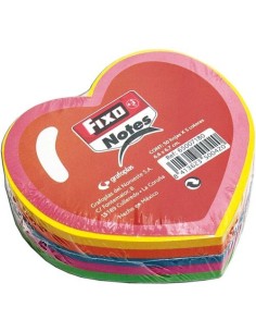 BLOC 250 NOTAS ADHESIVAS CORAZON 76X76MM FIXO COLORES NEON