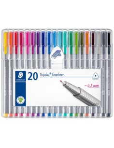 ESTUCHE 20 ROTULADORES COLORES TRIPLUS FINELINER 334