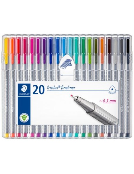 ESTUCHE 20 ROTULADORES COLORES TRIPLUS FINELINER 334