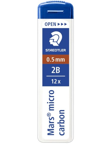 C 12 TUBOS MINAS 05MM 2B MARS MICRO CARBON STAEDTLER