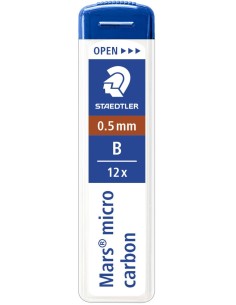 C 12 TUBOS MINAS 05MM B MARS MICRO CARBON STAEDTLER
