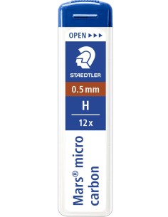 C 12 TUBOS MINAS 05MM HB MARS MICRO CARBON STAEDTLER