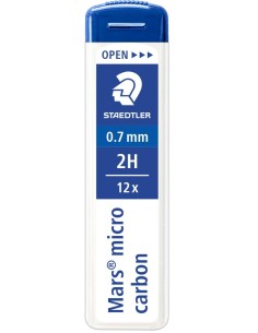 C 12 TUBOS MINAS 07MM 2H MARS MICRO CARBON STAEDTLER