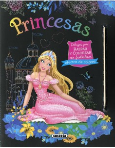 Princesas Dibujos para raspar y colorear