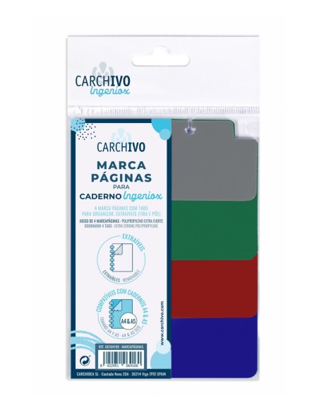 INGENIOX divisor Cartón, Polipropileno (PP) Azul, Verde, Gris, Rojo  - Pack de 10 unidades 66164199