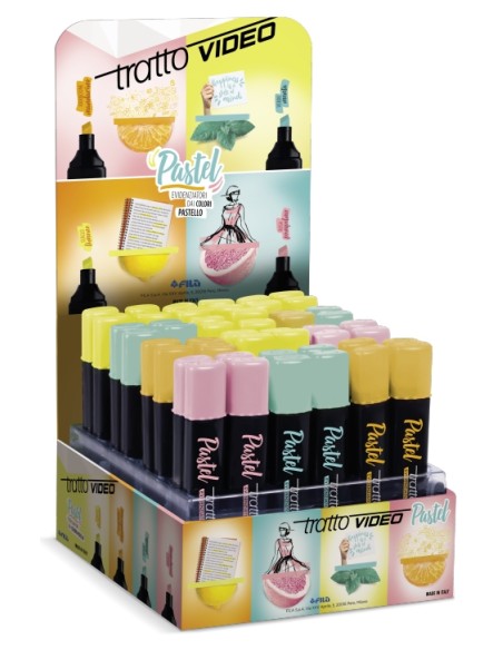 Video Pastel rotulador Menta, Naranja, Rosa, Amarillo 48 pieza(s)