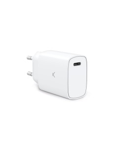 Cargador de red 20 W, Power Delivery, Carga rápida, Puerto USB-C, Blanco