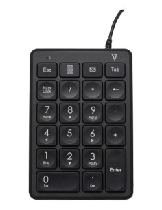 Teclado numérico con cable USB KP350 de - 22 teclas - Teclas de acceso rápido de calculadora, tabulación, retroceso - Cable de 6