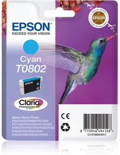Hummingbird Cartucho T0802 cian (etiqueta RF)