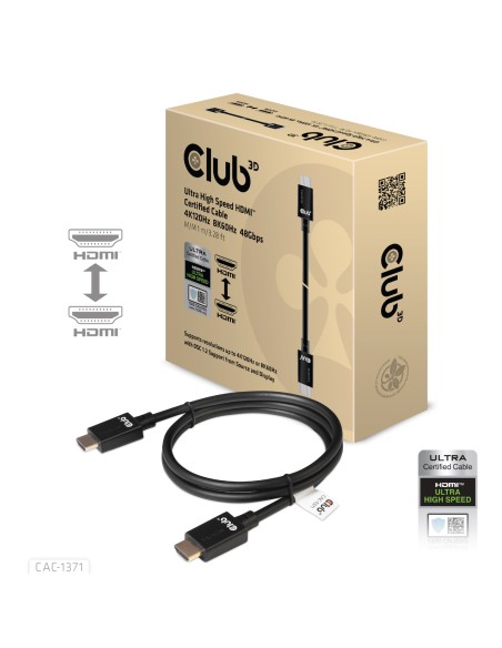 Ultra High Speed HDMI 4K120Hz, 8K60Hz Certified Cable 48Gbps M/M 1 m/3.28 ft