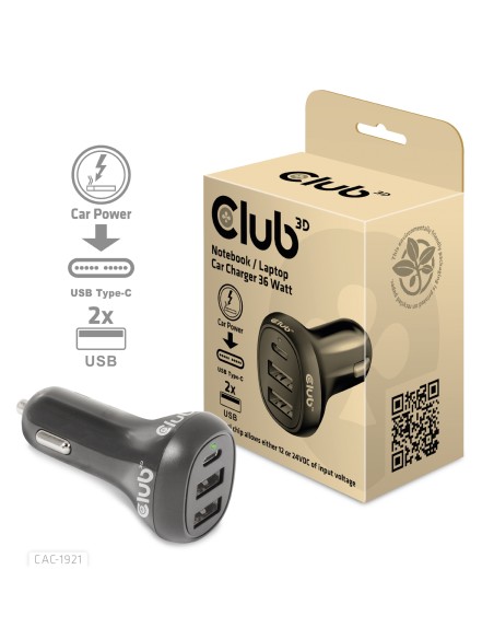 USB KFZ-Ladegerät 1xUSB C 2xUSB A 36W 12/24V retail