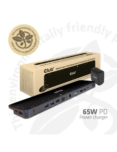 CSV-1564W65 base para portátil y replicador de puertos Acoplamiento USB 3.2 Gen 1 (3.1 Gen 1) Type-C Negro