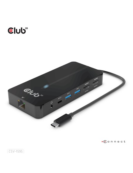 CSV-1595 base para portátil y replicador de puertos USB 3.2 Gen 1 (3.1 Gen 1) Type-C Negro